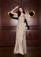 Gold Lamè Halter Gown