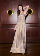 Gold Lamè Halter Gown