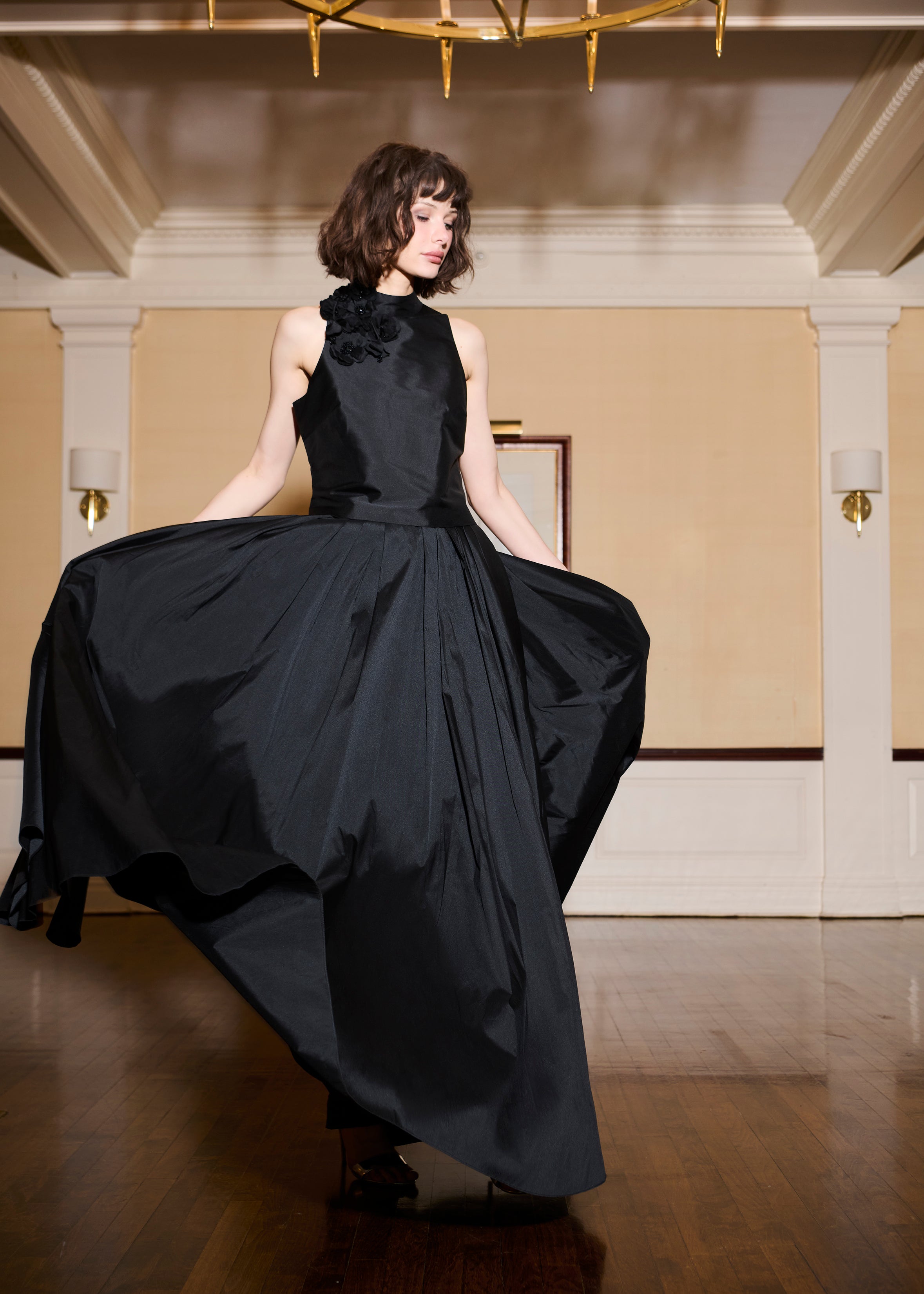 SOFT TAFFETA BALLGOWN SKIRT BLACK