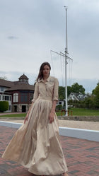 TAFFETA BLOUSE WITH CRYSTAL PEONY CHAMPAGNE