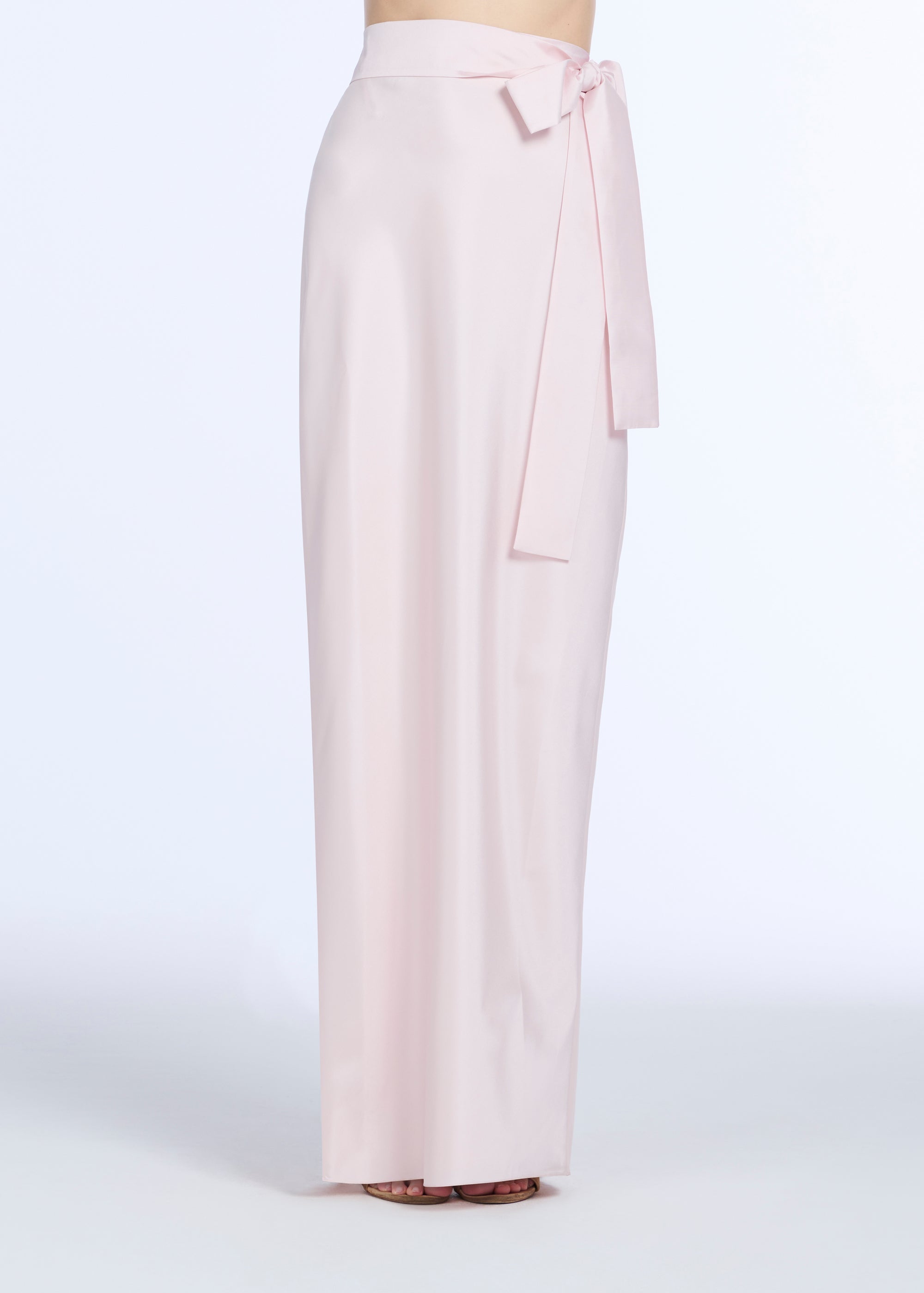 TAFFETA PUFF SLEEVE BLOUSE WITH CRYSTAL FLOWER BUTTONS BLUSH