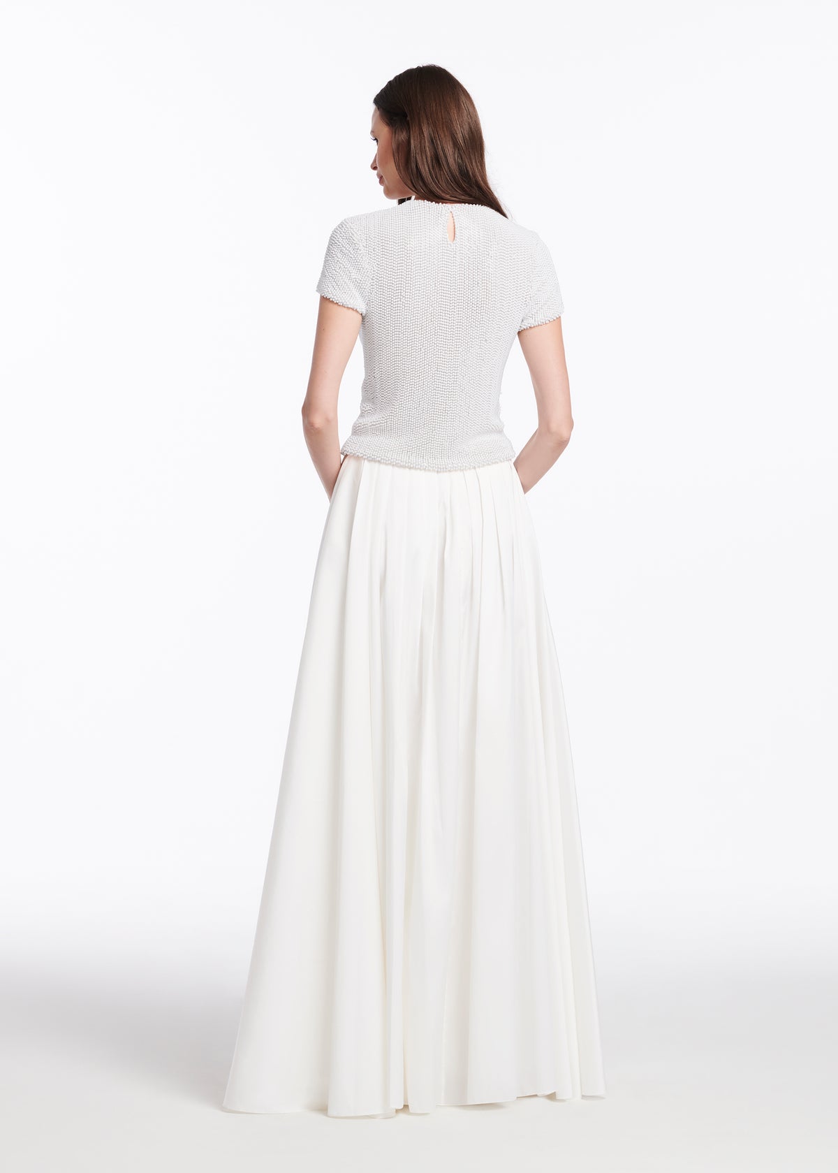 Pearl Encrusted Short Sleeve Tee - Ivory