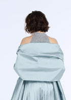 TAFFETA BIAS LONG SKIRT LIGHT BLUE