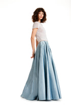LIGHT BLUE TAFFETA BALL SKIRT