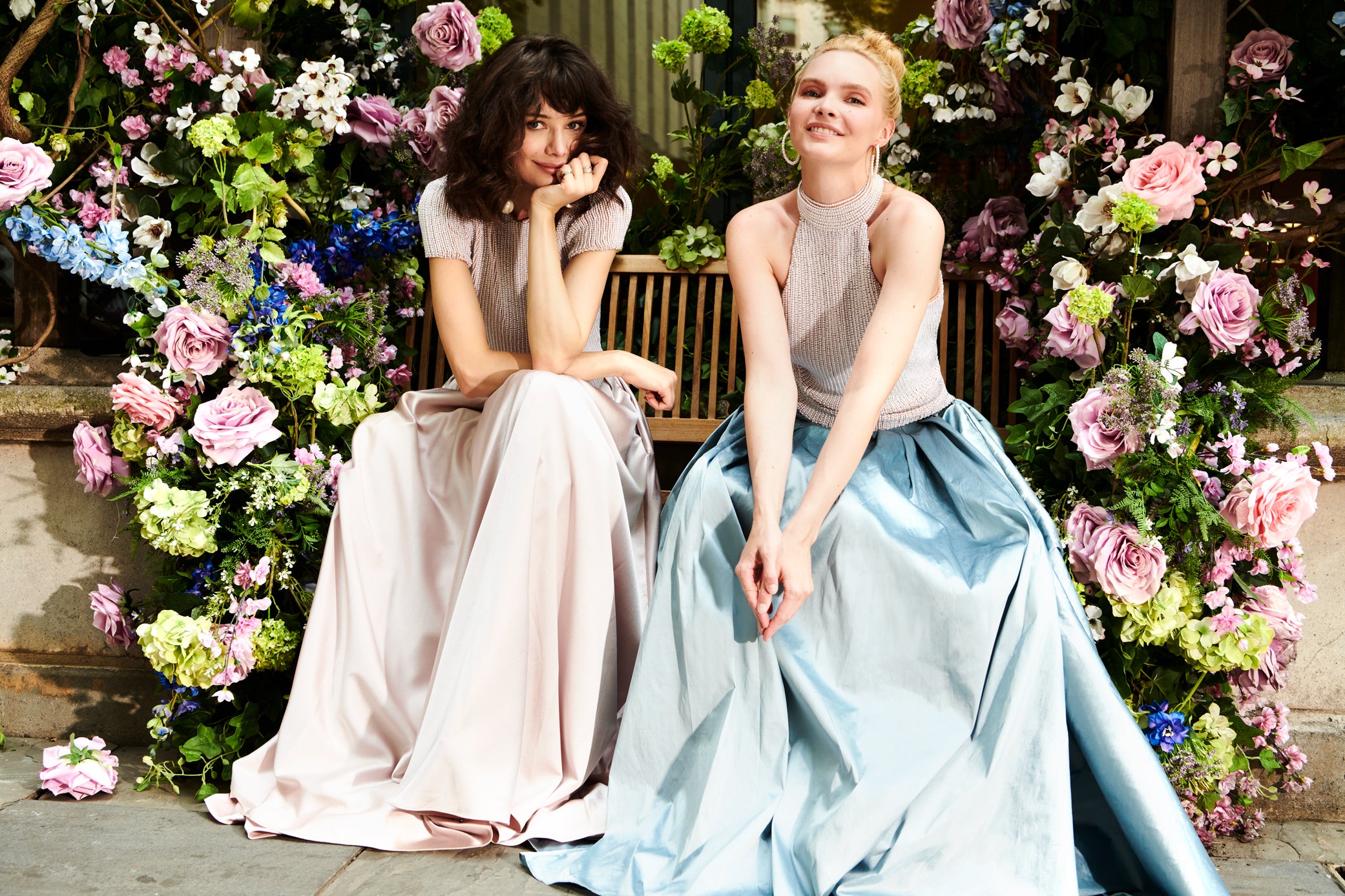 LIGHT BLUE TAFFETA BALL SKIRT