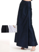 Load image into Gallery viewer, SOFT TAFFETA FAUX WRAP SKIRT NAVY BLACK IVORY
