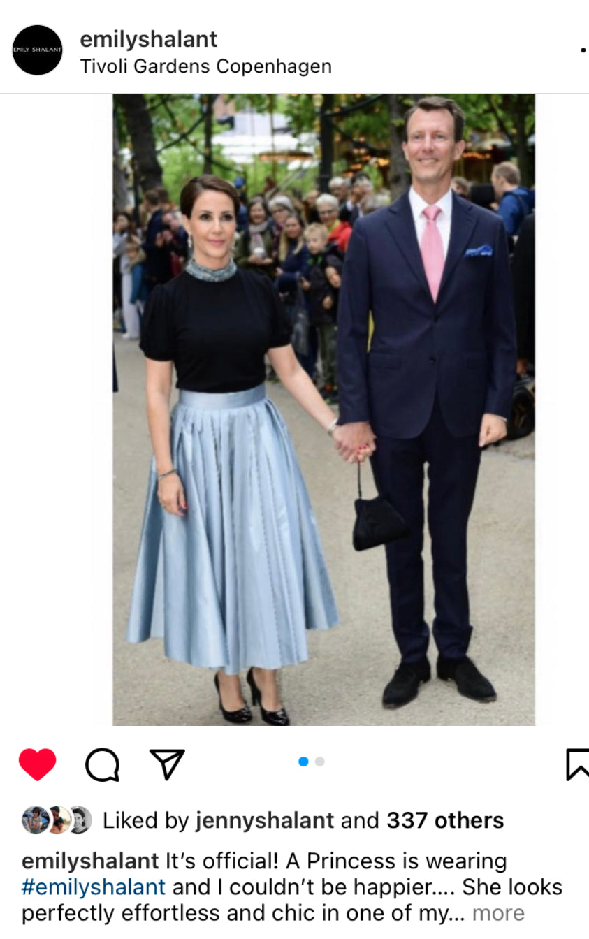 SOFT TAFFETA TEA LENGTH SKIRT ROYAL | Emily Shalant