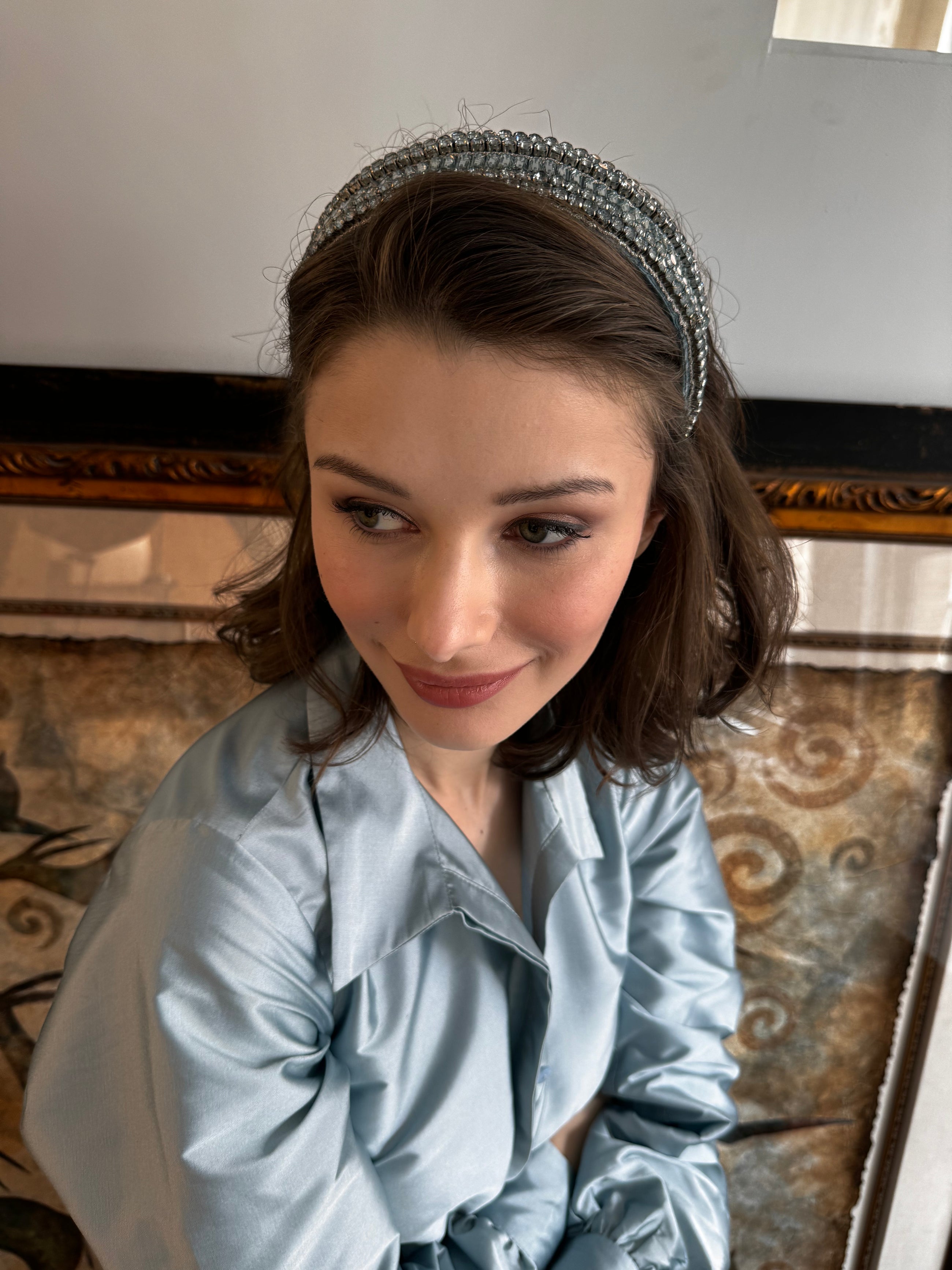 LIGHT BLUE CRYSTAL PRINCESS HEADBAND