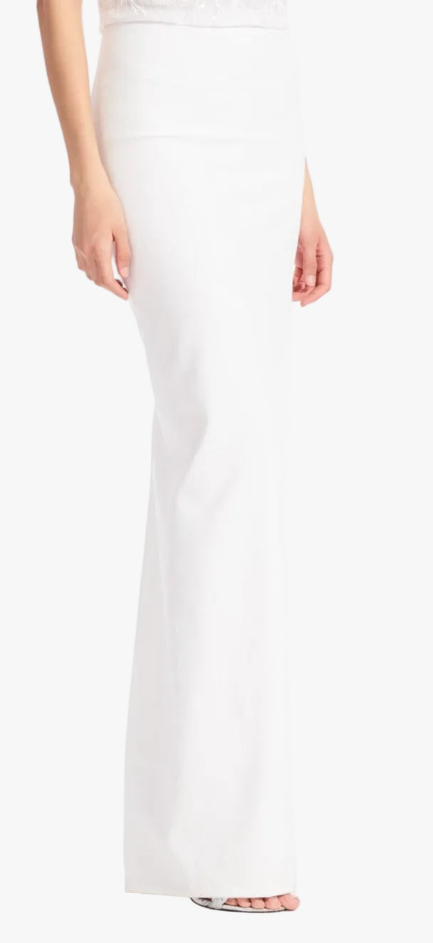 LONG STRETCH CREPE COLUMN SKIRT IVORY