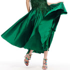 BLUSH TAFFETA TEA LENGTH MIDI SKIRT