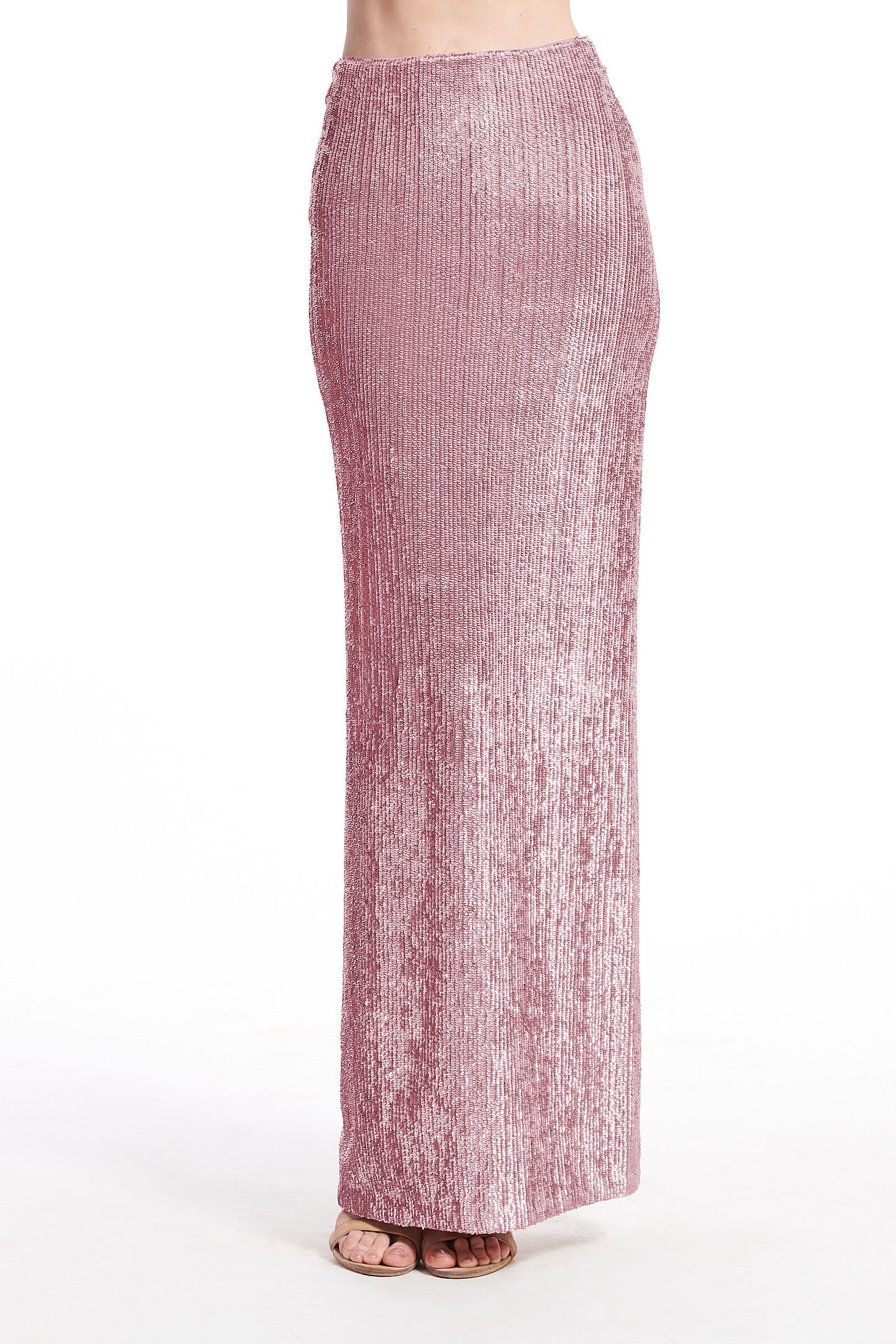 Long Stretch Sequin Column Skirt
