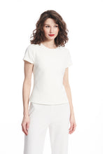 Load image into Gallery viewer, Stretch Crepe Jewel Neck Top
